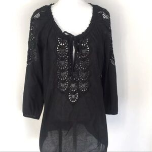 J. CREW  | 100% cotton black tunic pool beach cover up